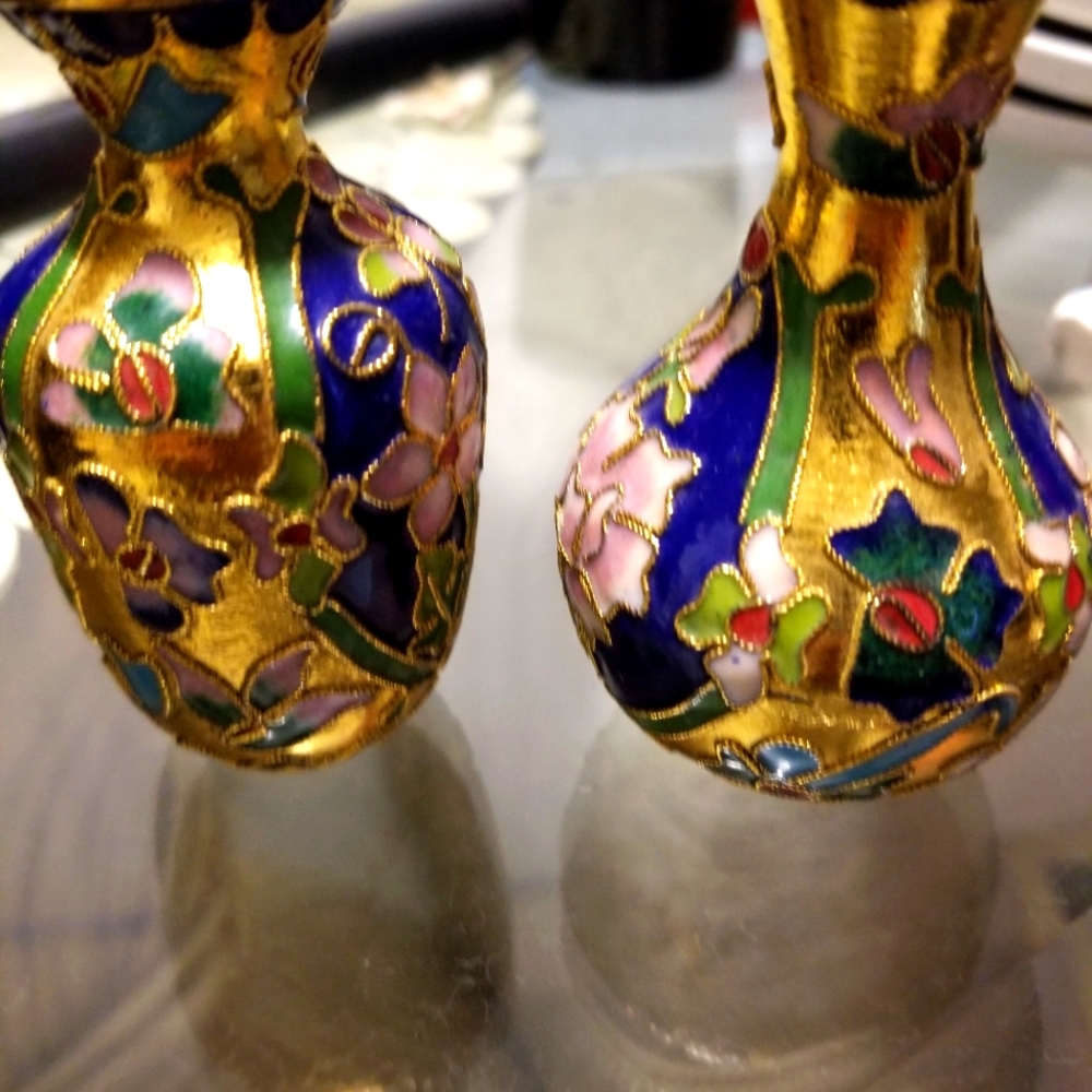 Cloisonne mini vases